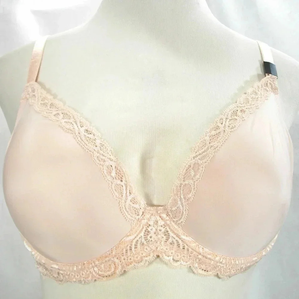 38D‎ Paramour 135008 Vivien Plunge Contour UW Bra Nude NWT